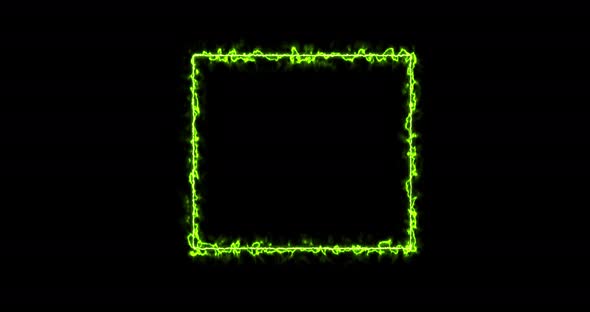 Rectangle Frame of Energy Neon Smoke