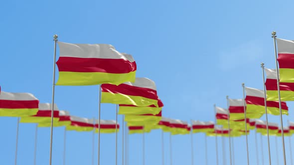South Ossetia Row Of Flags Animation