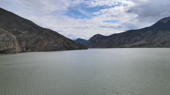 lake mountains rocks nature