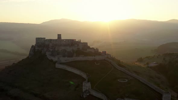 Aerial view of Spissky Castle in Spisske Podhradie, Slovakia