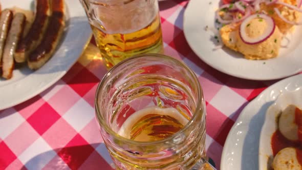 Bavarian Beer in a Brasserie and Food