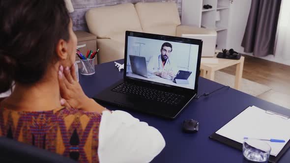 Woman in a Conference Call