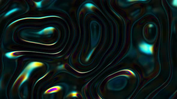 3D Abstract Iridescent Wavy Animation Loop