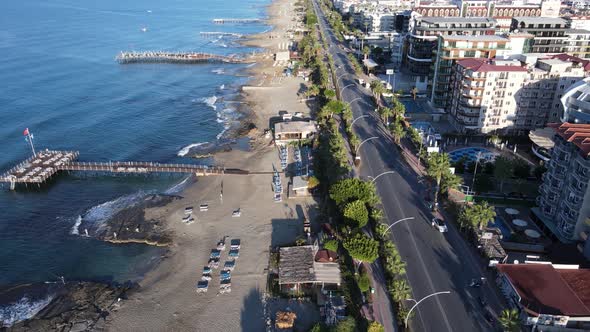 Alanya, Turkey - a Resort Town on the Seashore. Aerial View