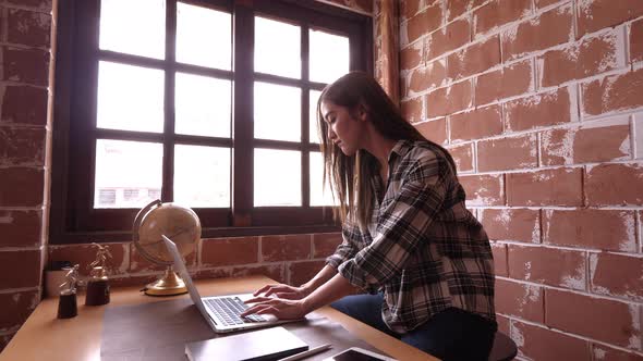 Girl Working At Home