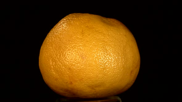 Grapefruit Isolated on Black, Rotation