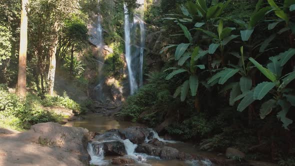 Waterfall Mork Fa in Rain Forest