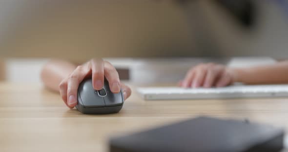 Woman Work on Computer in Office