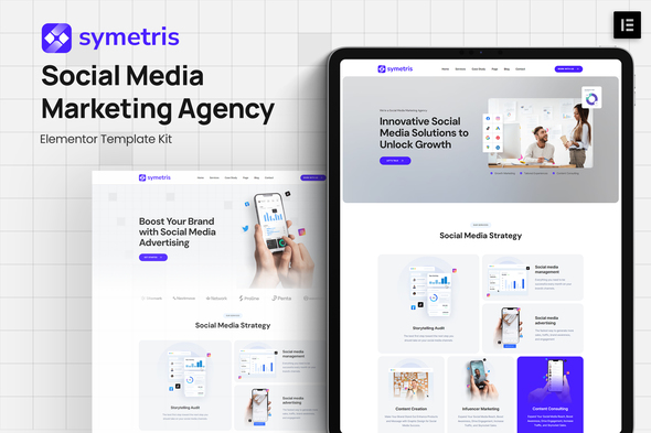 Symetris - Social Media Marketing Agency Elementor Template Kit