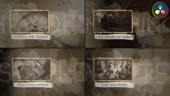 History Ink Slideshow for DaVinci Resolve