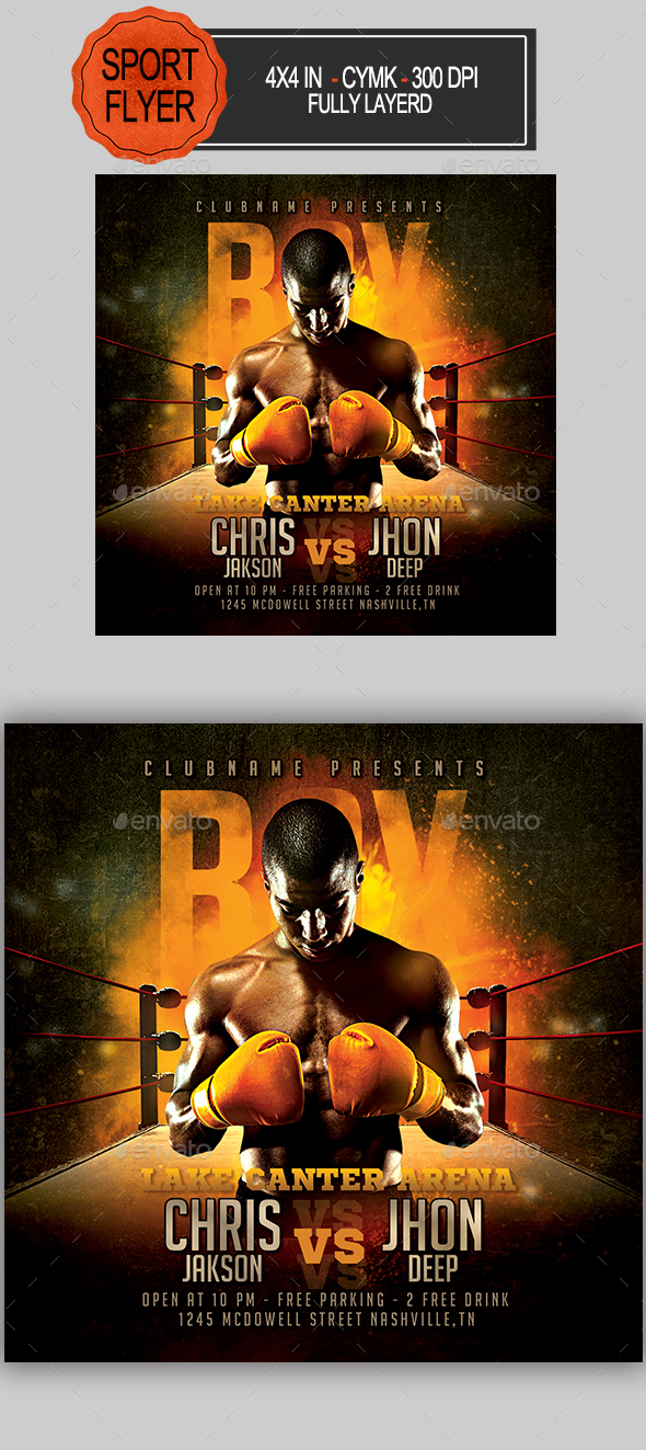 Boxing Game Flyer