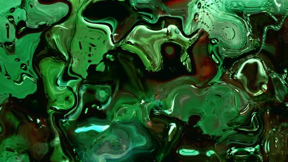 Black Green Shiny Liquid Animated Background