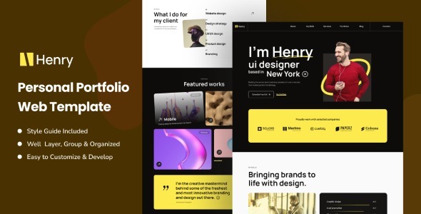 Henry - Personal Portfolio Website Figma Template