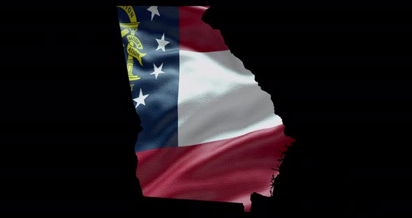 Georgia state flag waving background. Alpha channel