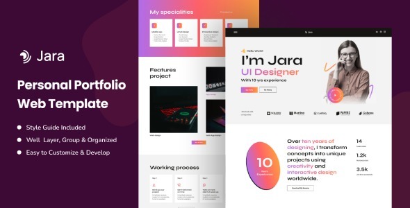 Jara - Personal Portfolio Website Figma Template