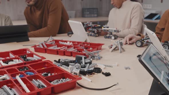 Construction Set Pieces On Table At Class