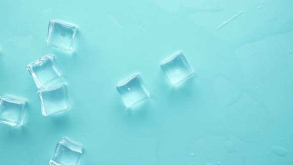 Close Up of Many Ice Cubes on White Background