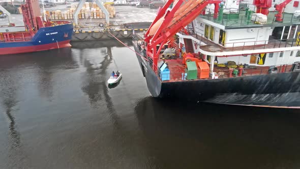 Cargo ships in port