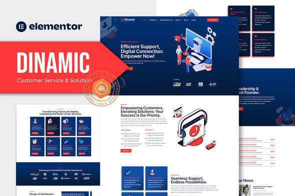 Dinamic - Customer Service & Solution Elementor Pro Template Kit
