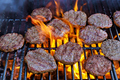 On bbq fire flame grill was prepared the in order to cook grilled beef meat barbecue burgers for - PhotoDune Item for Sale