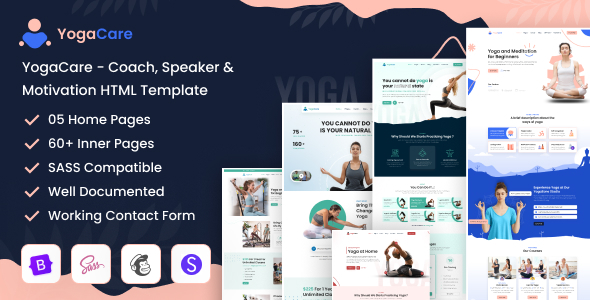 YogaCare - Coach, Speaker & Motivation HTML Template