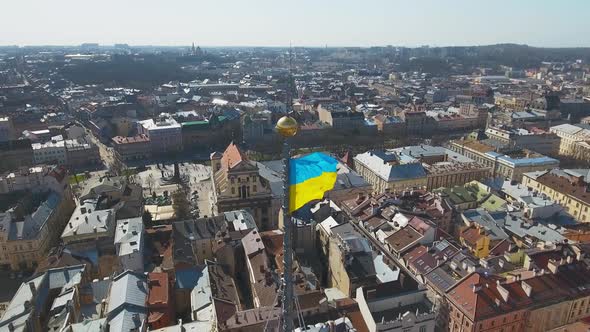 Aerial View Of The Old City On A Spring Day