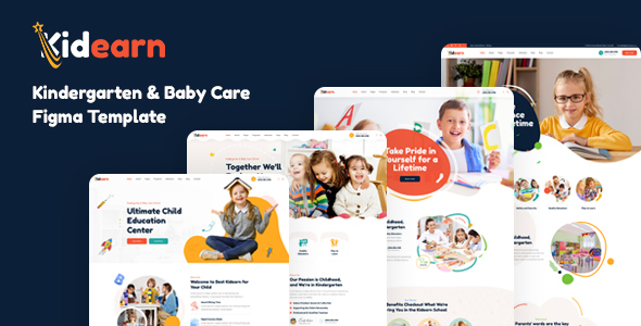 Kidearn - Kindergarten & Baby Care Figma Template