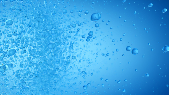 Sparkling Fizz Bubbles on Blue Background