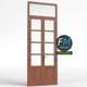 Wooden door with glass panels and transom - 3DOcean Item for Sale