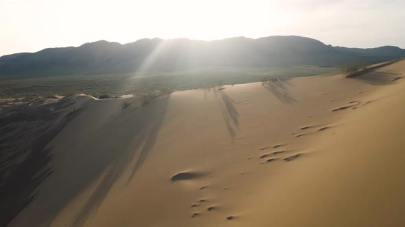 Aerial of Sand Dunes in Altyn Emel National Park in Kazakhstan