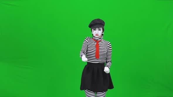 Mime Girl Is Driving a Car