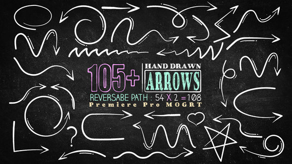 105 Hand Drawn Arrow Pack Mogrt