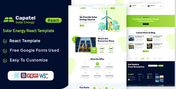 Capatel – Solar Energy React Template