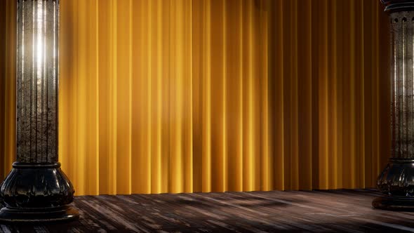 Stage Curtain with Light and Shadow