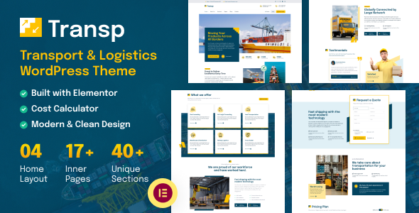 Transp - Transport Courier & Logistics  WordPress Theme