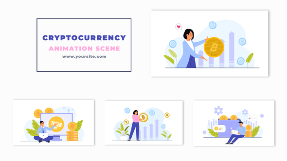 Cryptocurrency Market Happy Investors Animation Scene