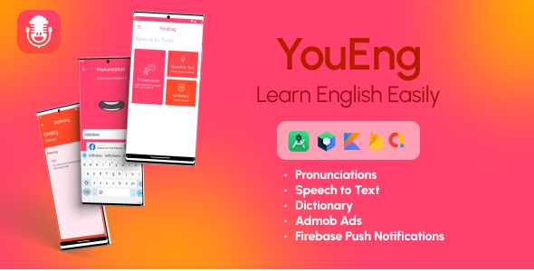 YouEng - English Learning App - Pronunciation - Speech to text - Dictionary - Earning App