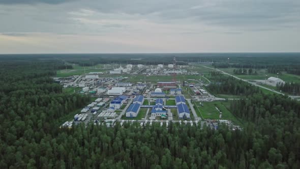  Oil refinery and residential areas of the oil corporation taken from the air.