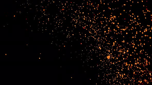 fire sparks dust particles overlay background