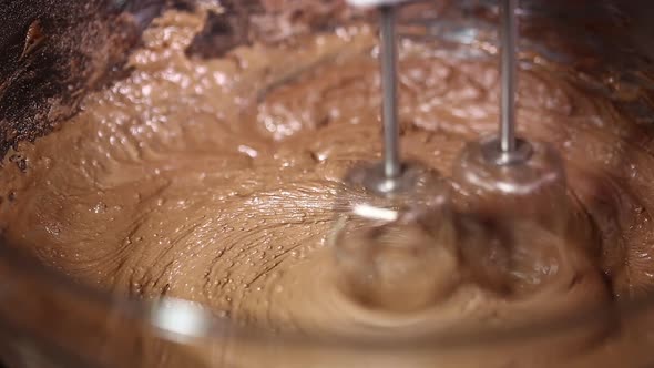 Chocolate Cake Batter Mixing 
