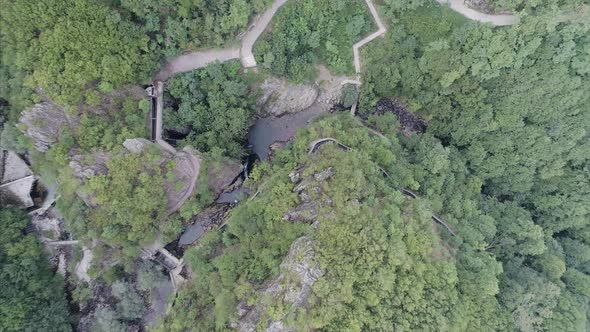 Top View of the Zljeb Mountain and White Drin River in Kosovo