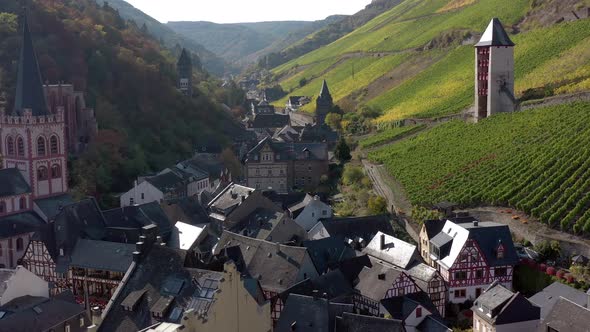 The Picturesque Town of Bacharach on the Shores of the Rhine in Germany