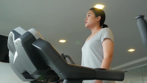 Asian Woman FitnessAsian Woman working out on Various Fitness EquipmentFitness Equipment