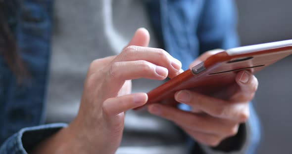 Woman using smart phone