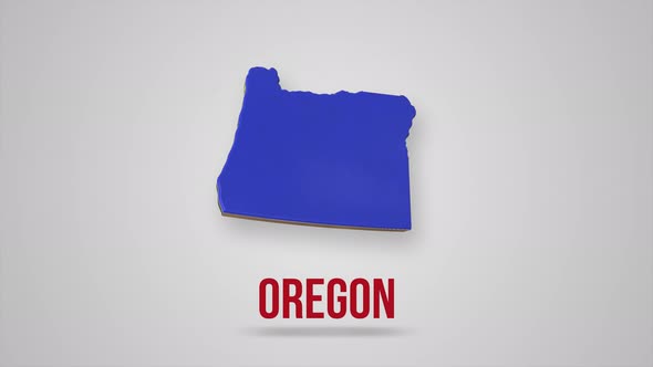 Animated Map Showing the State of Oregon From the United State of America