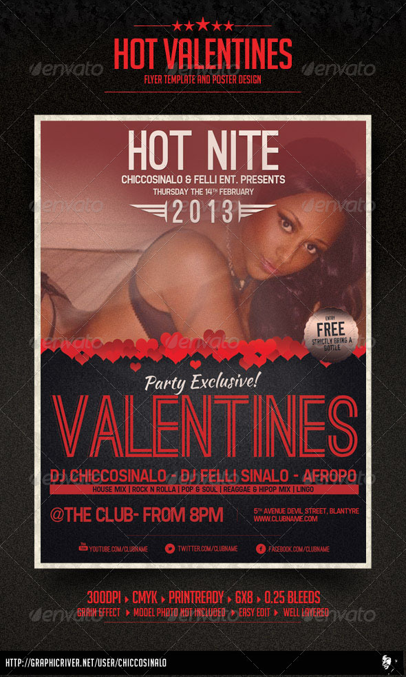 Hot Valentines Flyer Template