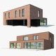 Modern House 03 red brick and black wood - 3DOcean Item for Sale
