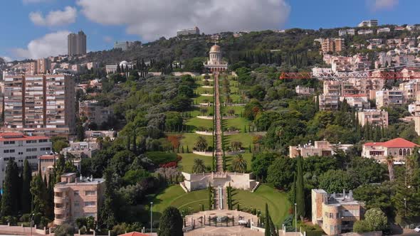 Bahai Gardens with a Birds Eye View