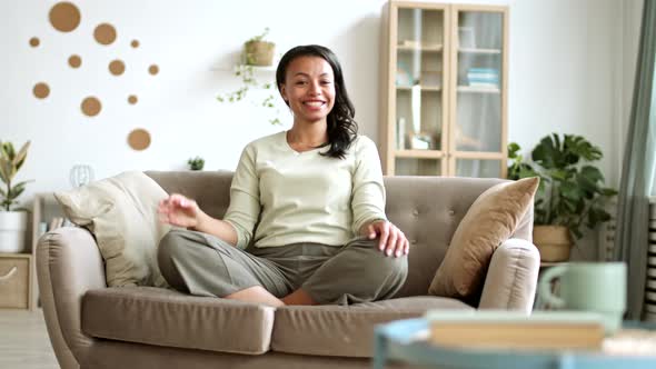 Portrait of Mixed-race Pretty Woman at Home