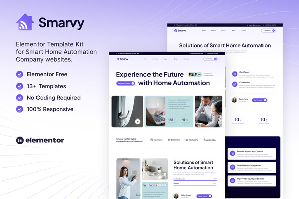 Smarvy – Smart Home Automation Company Elementor Template Kit